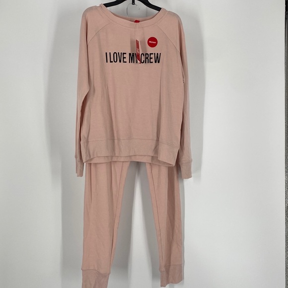 Family Pajamas Womens Family Matching I Love My Crew Pajama Set Pink XS, $45 NWT - Picture 2 of 4